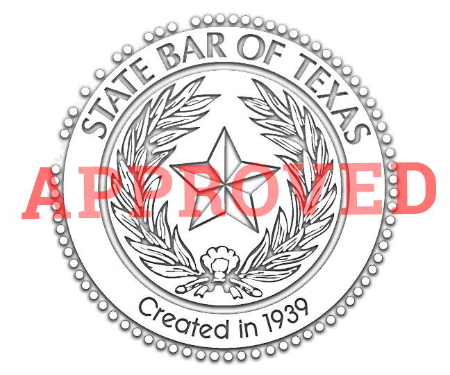 Our Online Classes are Texas State Bar Approved for CLE's and CE's